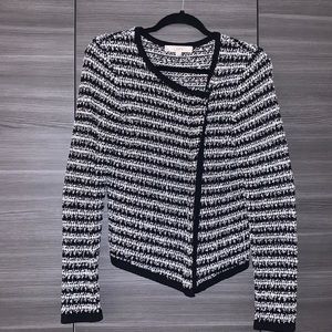 Black and White LOFT Zip Jacket, Size M